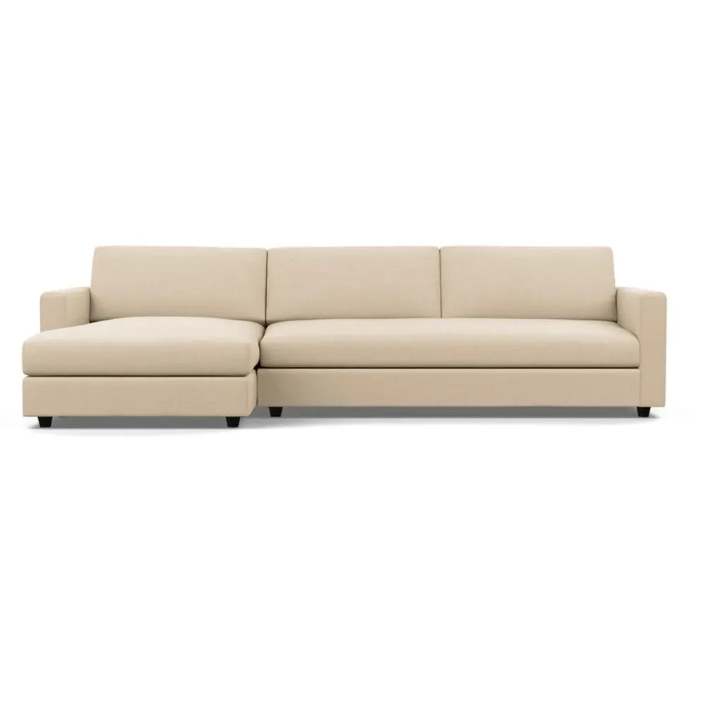 4-Seater Corner Chaise Sofa - Cream, Cotton
