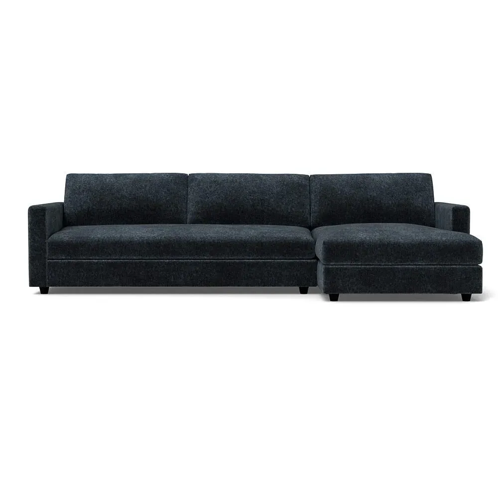 4-Seater Corner Chaise Sofa LHF - Blue, Boucle
