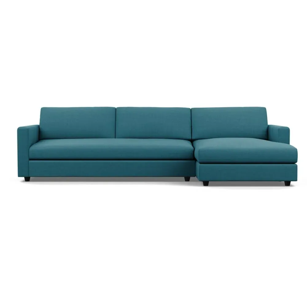 4-Seater Corner Chaise Sofa LHF - Blue, Cotton image