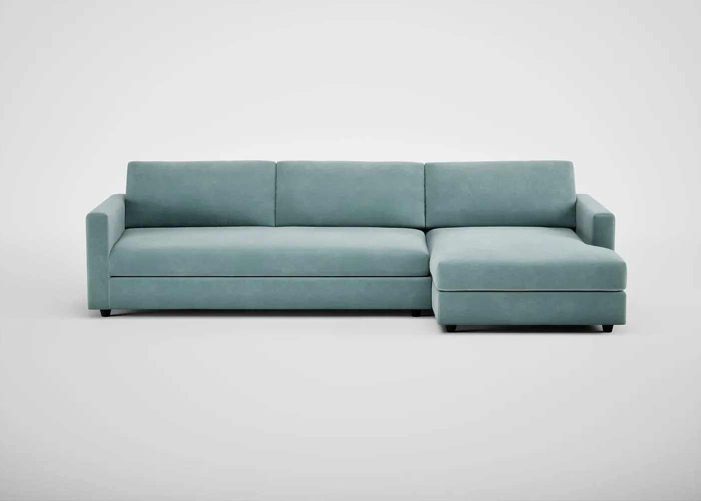 4-Seater Corner Chaise Sofa LHF - Blue, Velvet