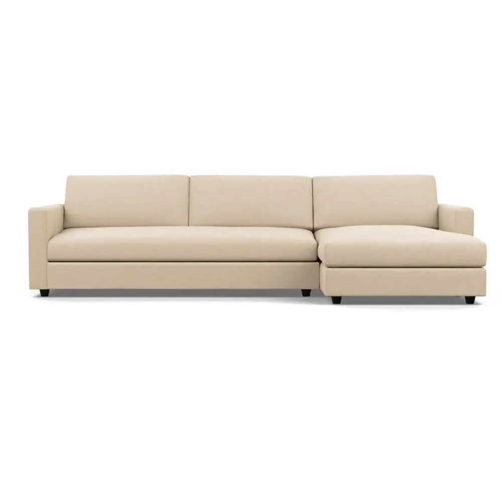 4-Seater Corner Chaise Sofa LHF - Cream, Cotton