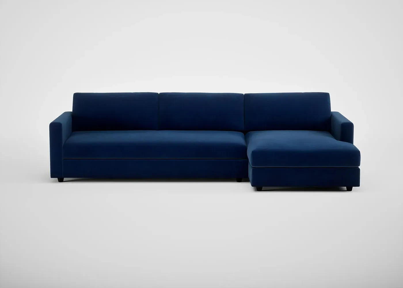 4-Seater Corner Chaise Sofa LHF - Grey, Velvet