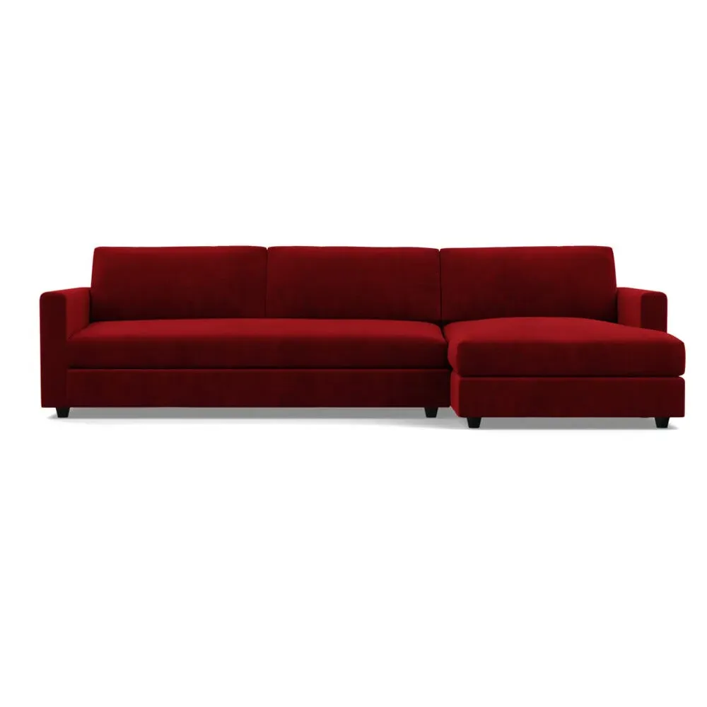 4-Seater Corner Chaise Sofa LHF - Purple, Velvet