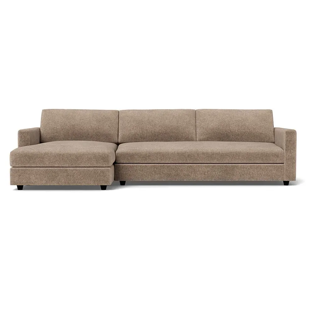 4-Seater Corner Chaise Sofa - Natural, Velvet