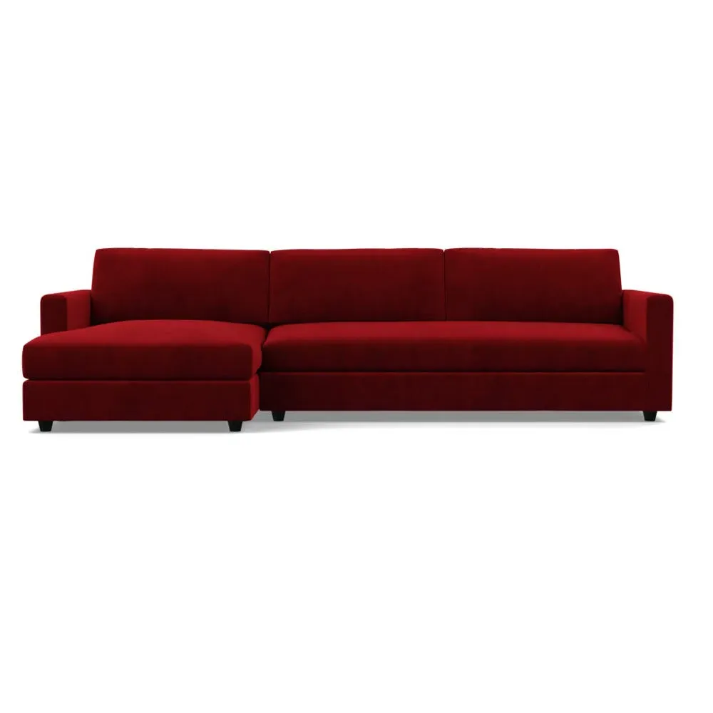 4-Seater Corner Chaise Sofa - Purple, Velvet