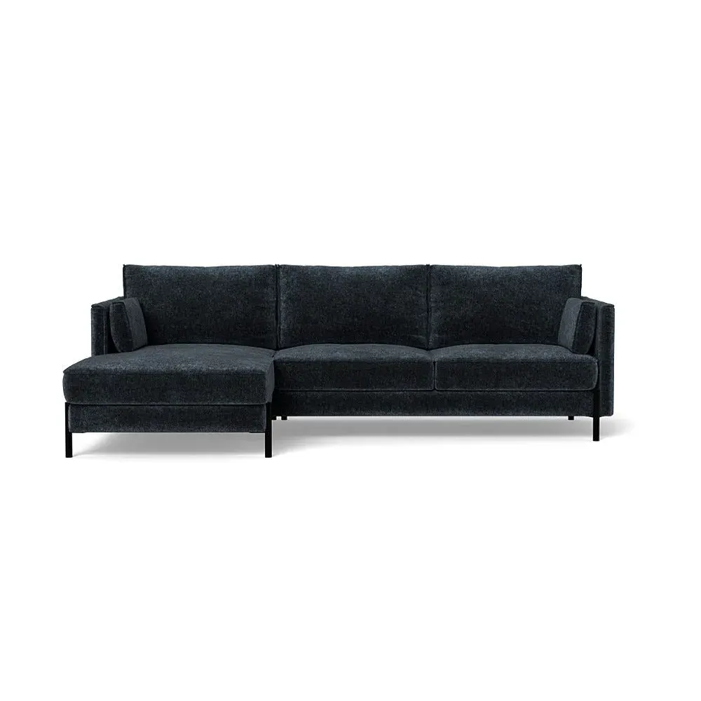 4-Seater Corner Chaise Sofa RHF - Blue, Boucle