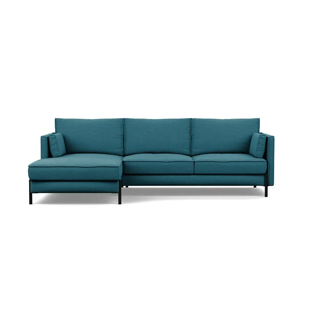 4-Seater Corner Chaise Sofa RHF - Blue, Cotton image