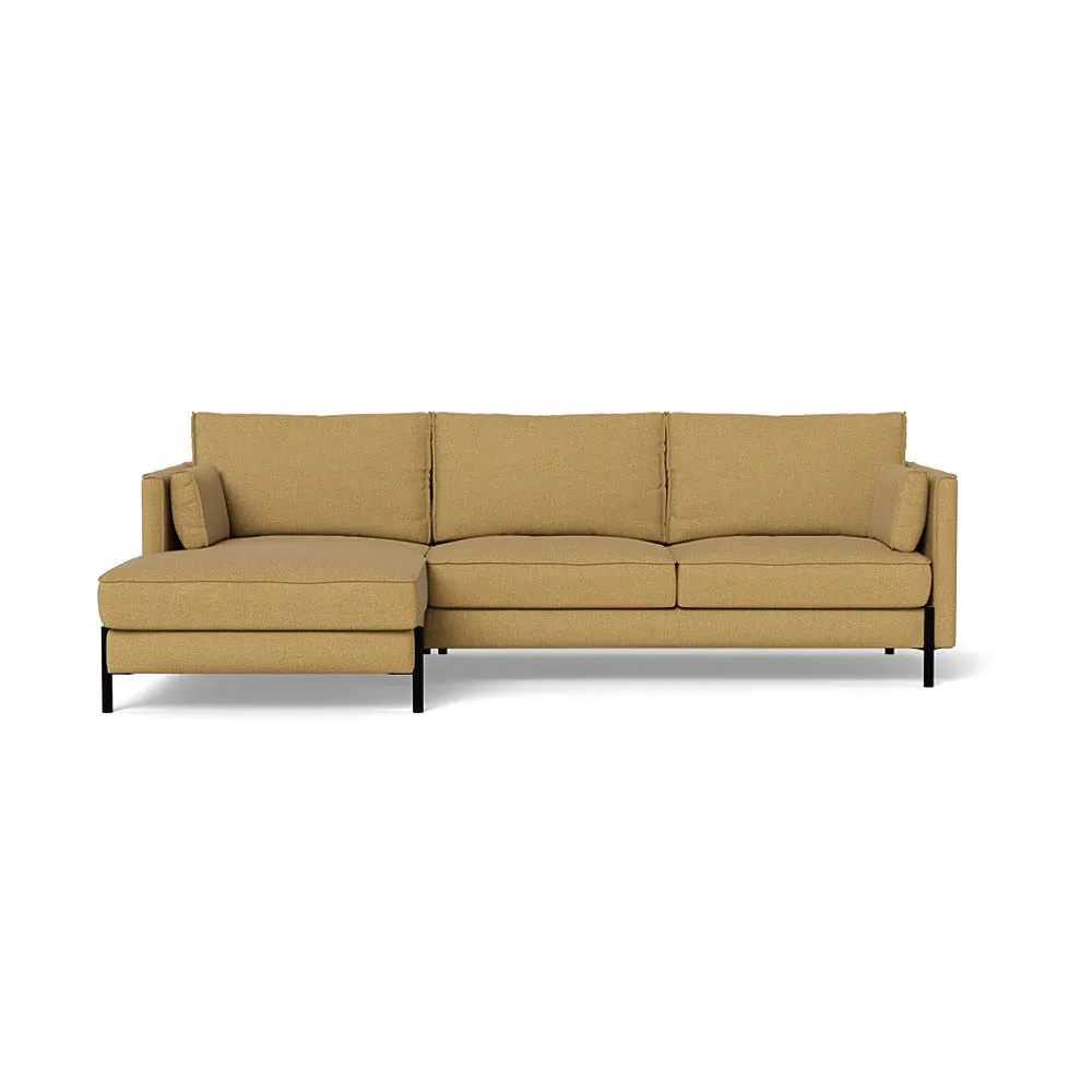 4-Seater Corner Chaise Sofa RHF - Yellow, Boucle