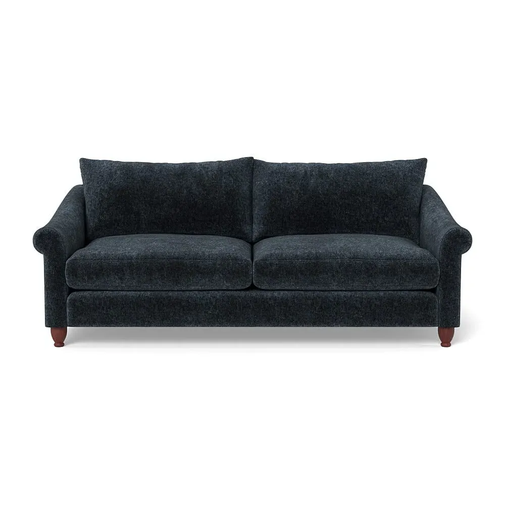 4-Seater Sofa - Blue, Boucle Velvet