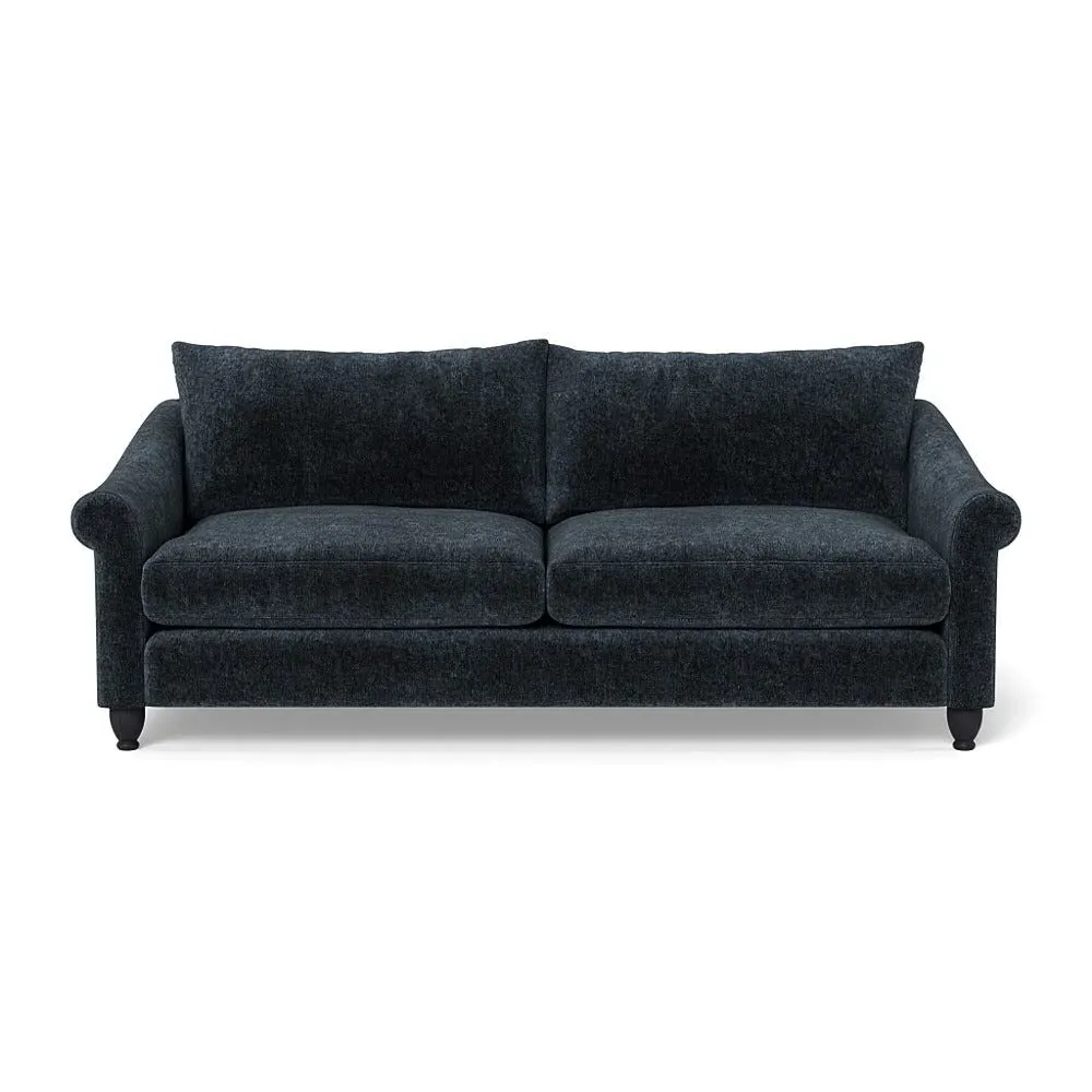 4-Seater Sofa - Blue, Boucle Velvet