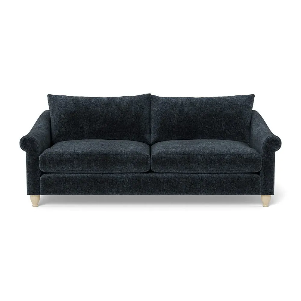 4-Seater Sofa - Blue, Boucle Velvet