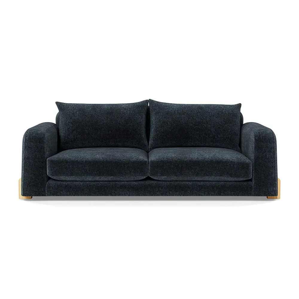 4-Seater Sofa - Blue, Boucle Velvet