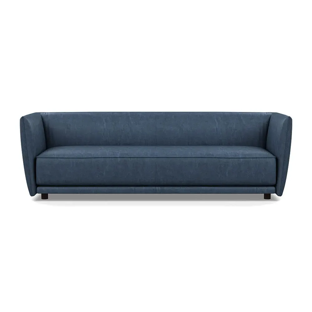 4-Seater Sofa - Blue, Leather