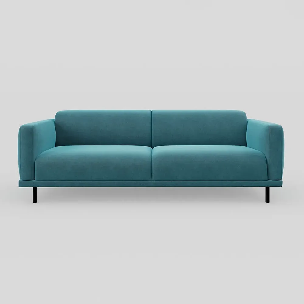4-Seater Sofa - Blue, Velvet