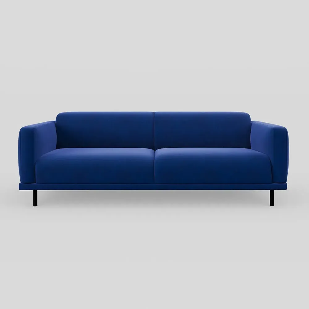 4-Seater Sofa - Blue, Velvet