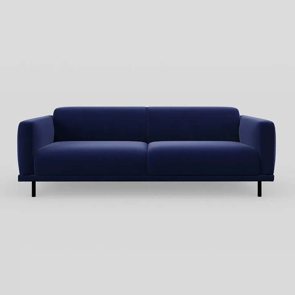 4-Seater Sofa - Blue, Velvet