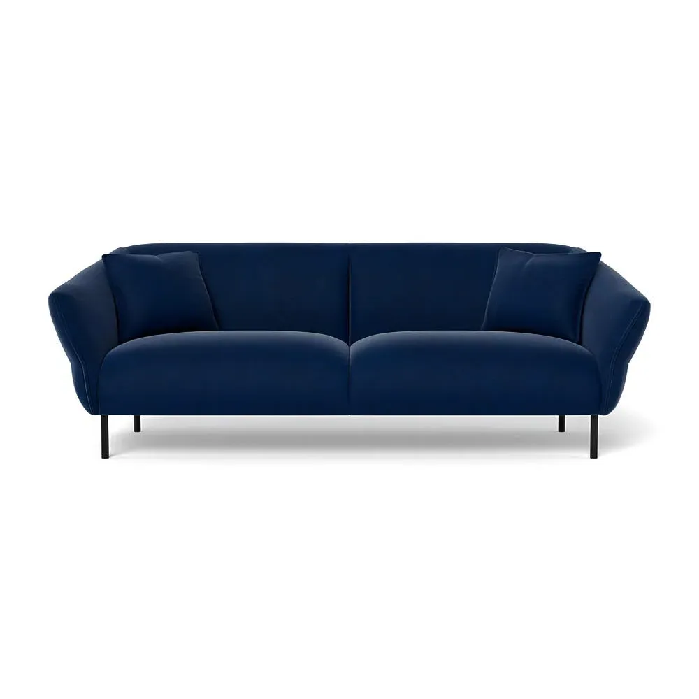 4-Seater Sofa - Blue, Velvet