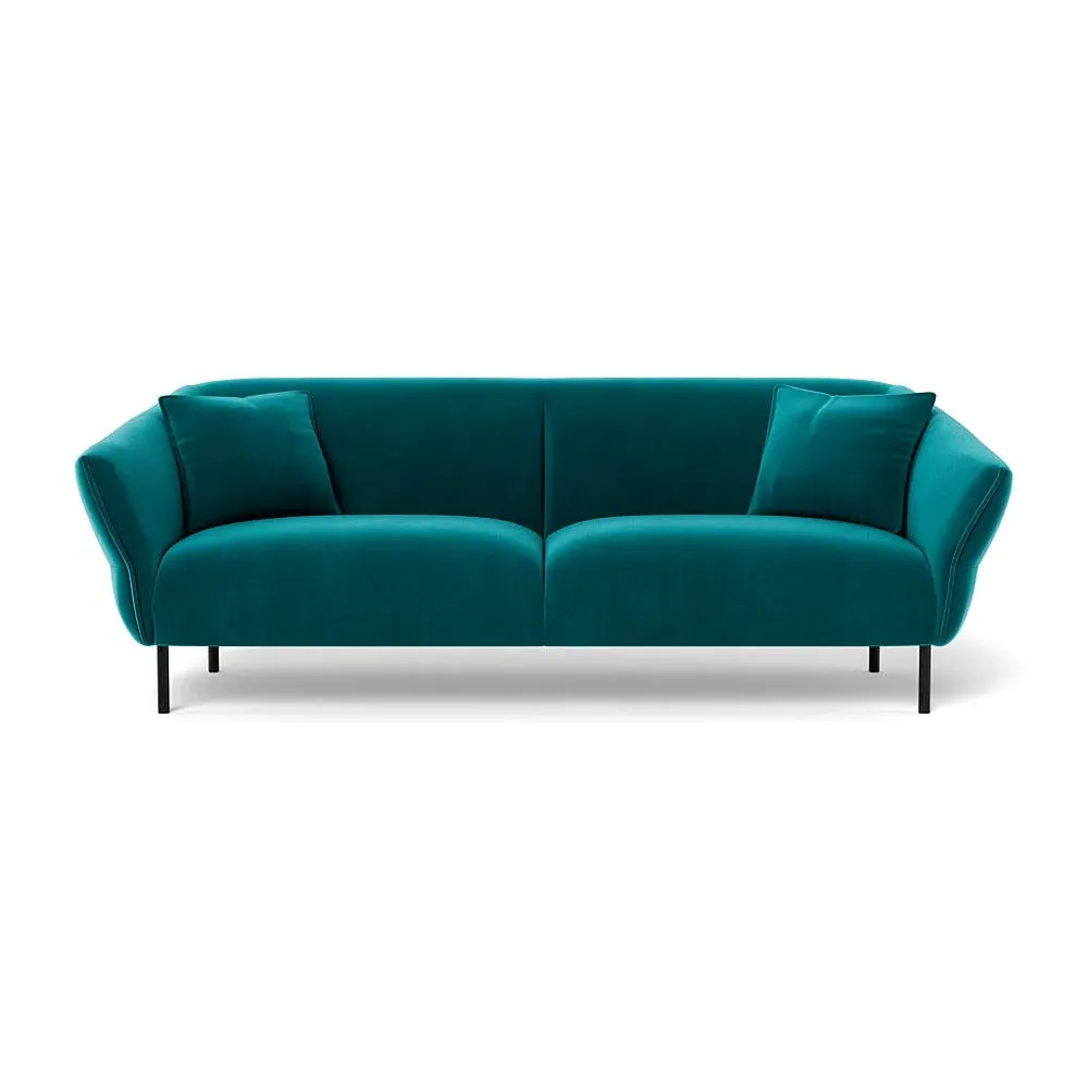 4-Seater Sofa - Blue, Velvet