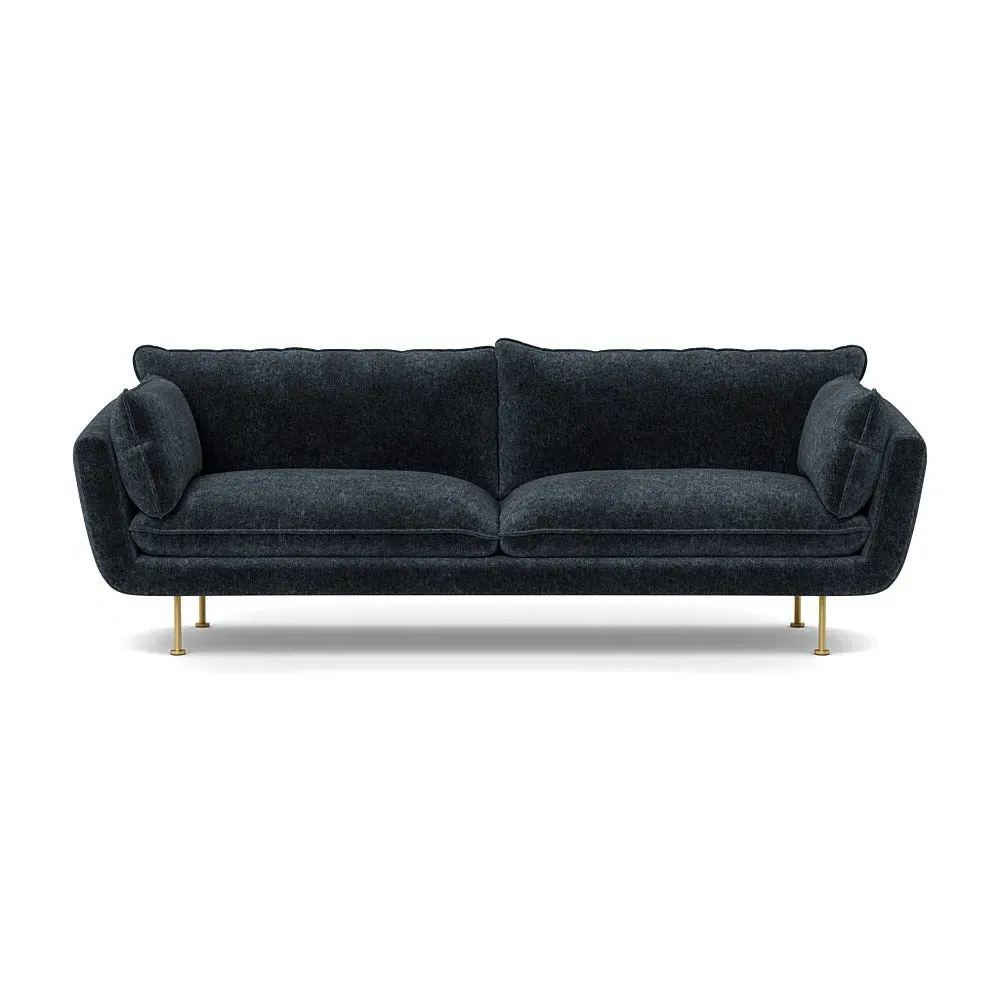 4-Seater Sofa - Blue, Velvet