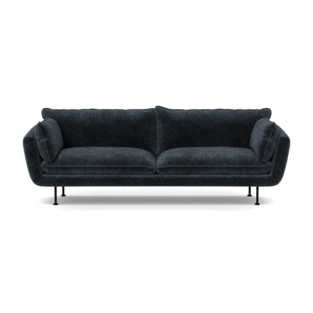 4-Seater Sofa - Blue, Velvet