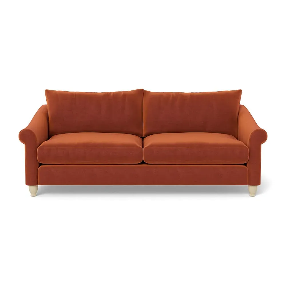 4-Seater Sofa - Brown, Cotton Velvet