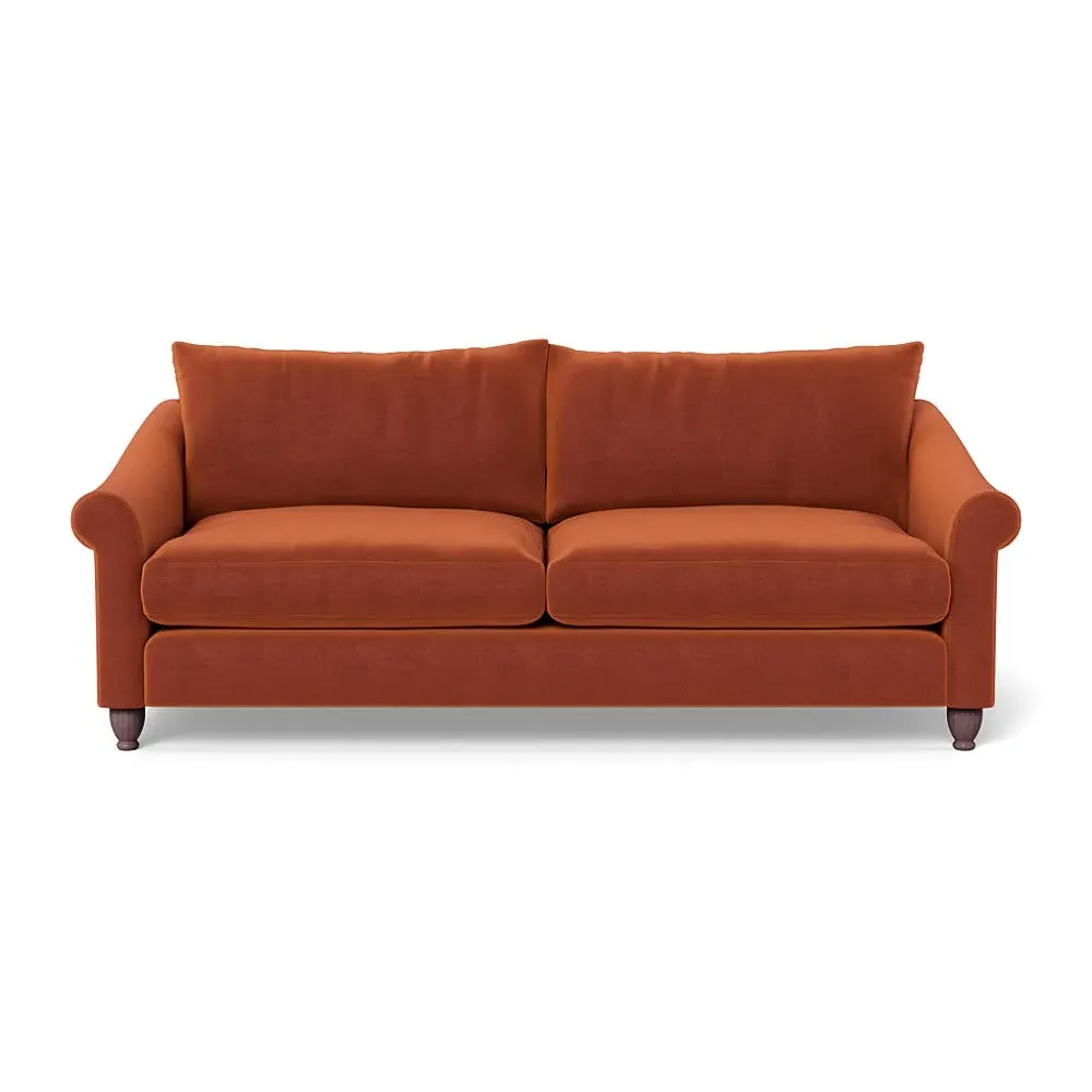 4-Seater Sofa - Brown, Cotton Velvet