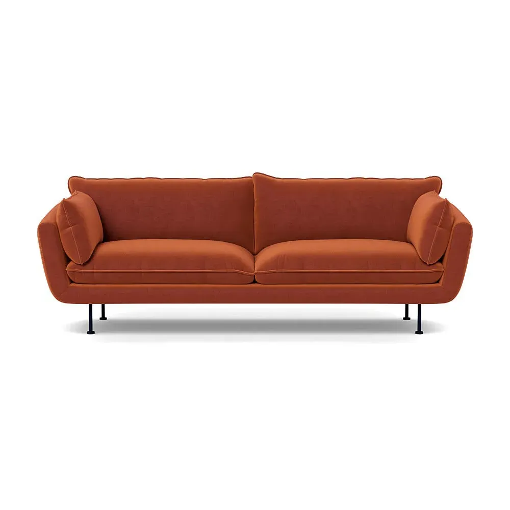 4-Seater Sofa - Brown, Velvet