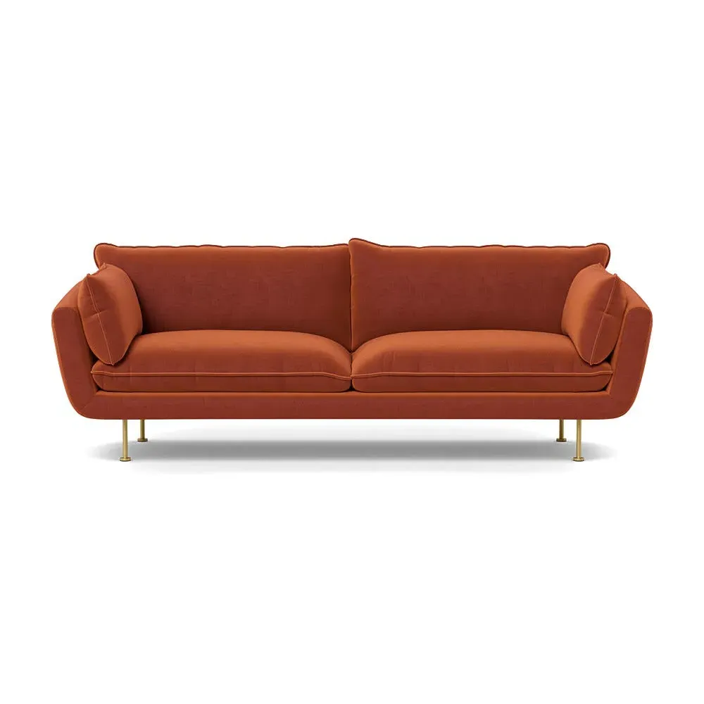 4-Seater Sofa - Brown, Velvet