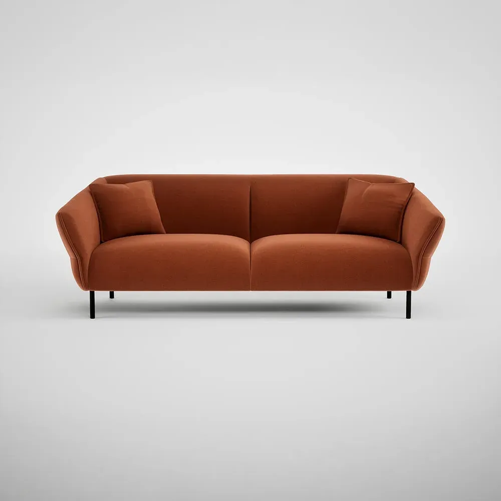 4-Seater Sofa - Brown, Velvet