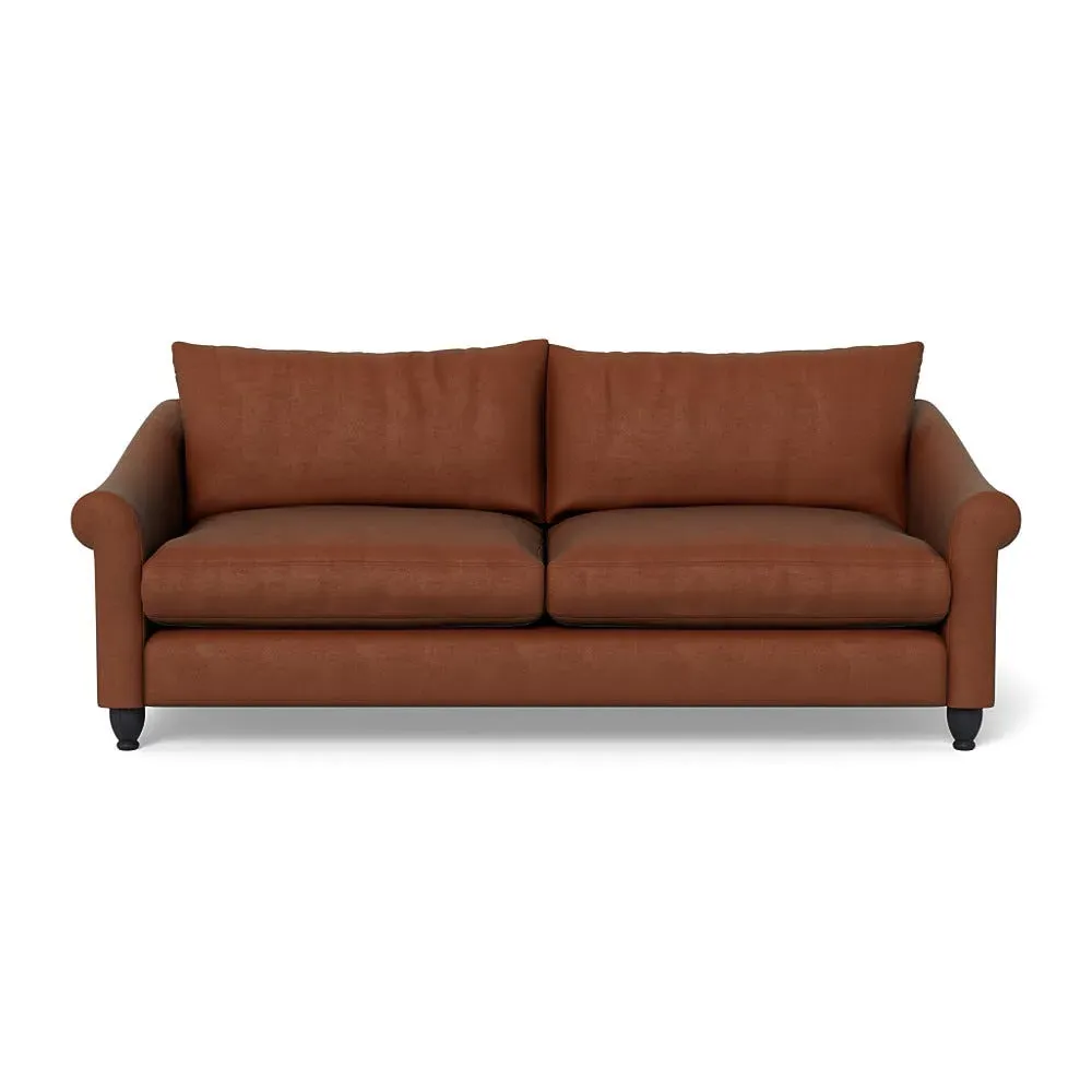 4-Seater Sofa - Brown, Velvet