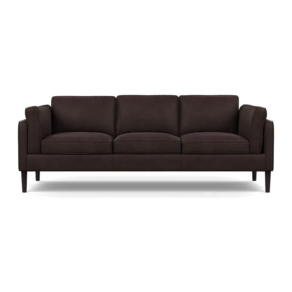 4-Seater Sofa - Dark Walnut, Leather