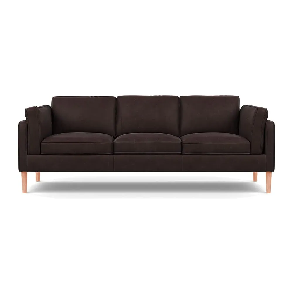 4-Seater Sofa - Dark Walnut, Leather