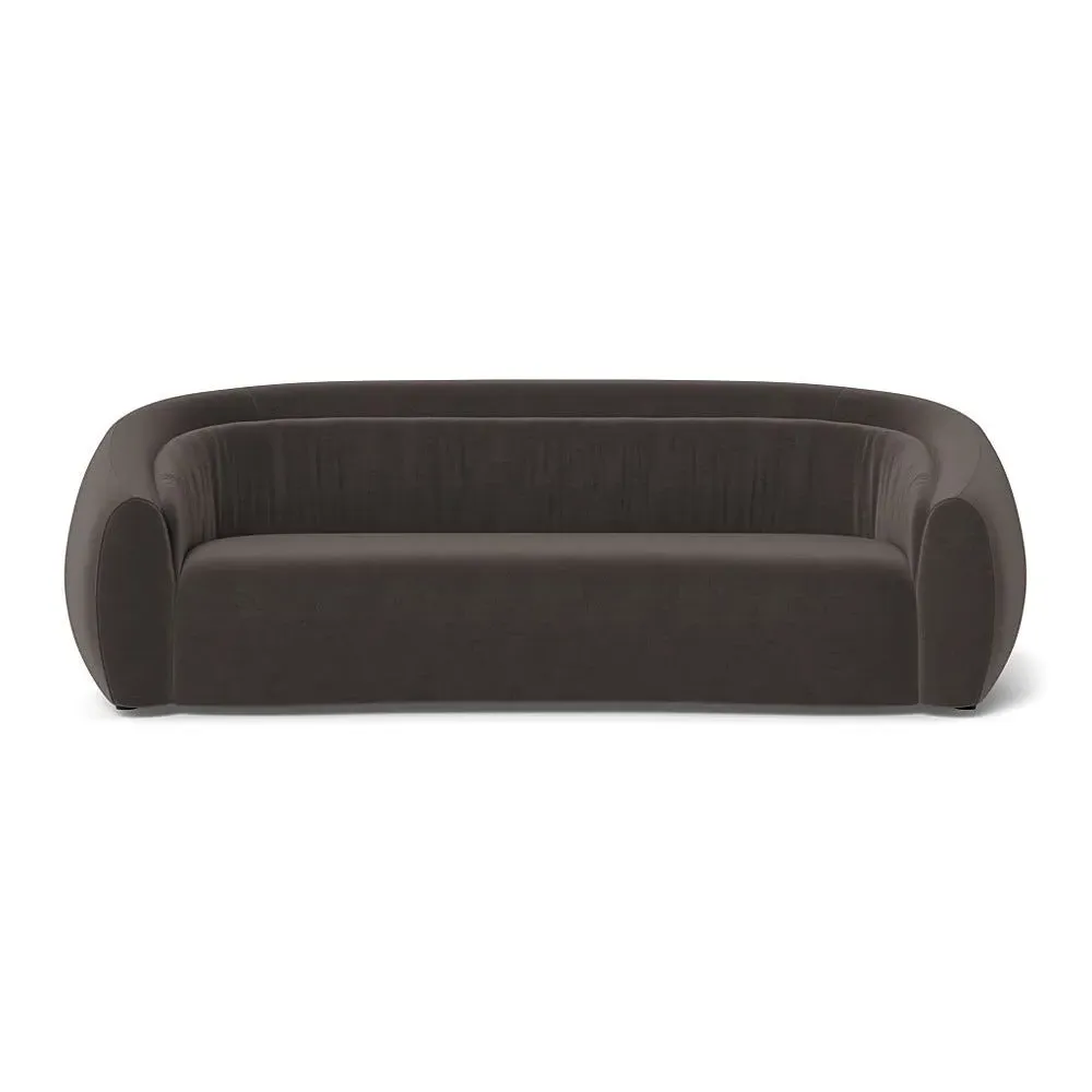 4-Seater Sofa Flora Design - Grey, Velvet