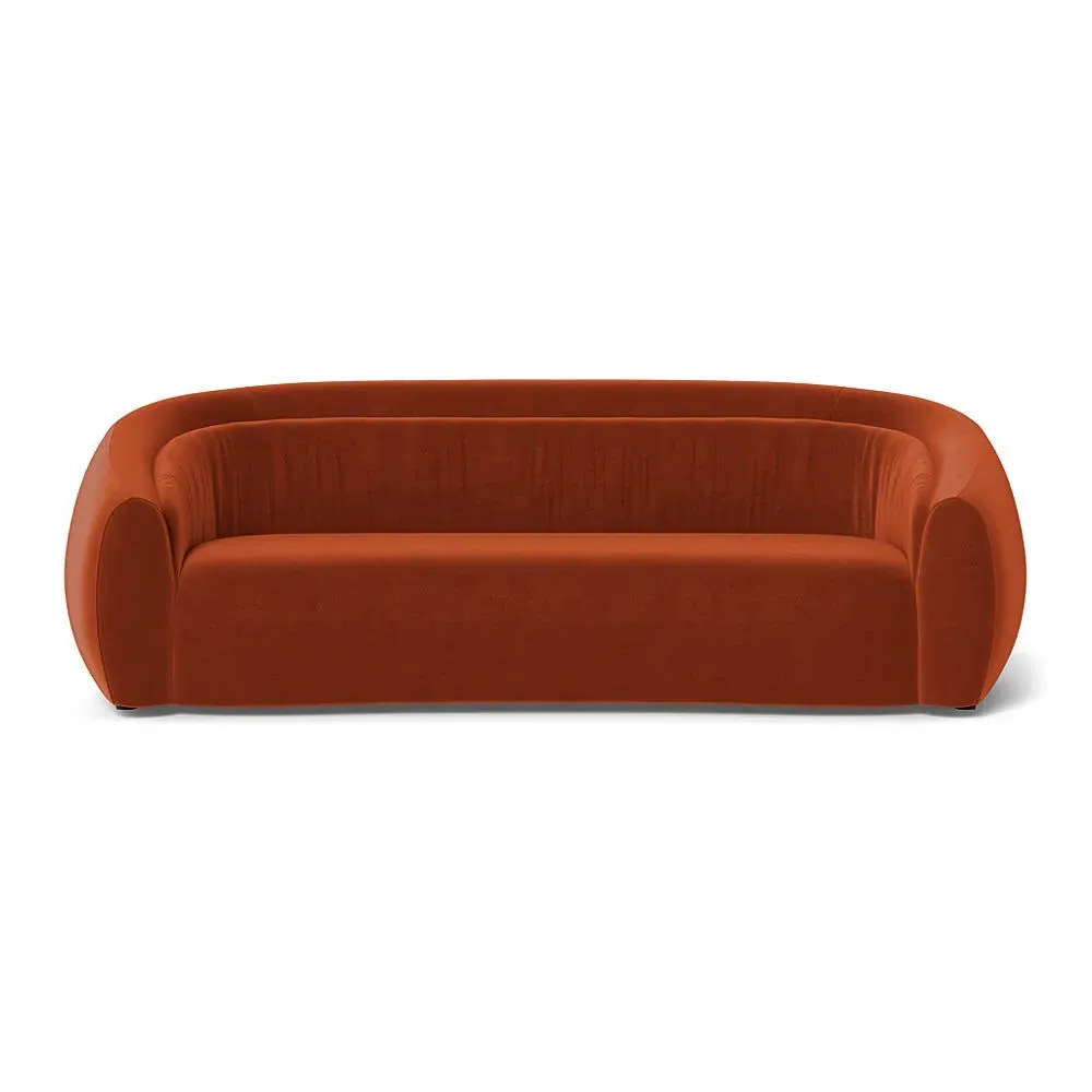 4-Seater Sofa Flora Design - Rust, Velvet