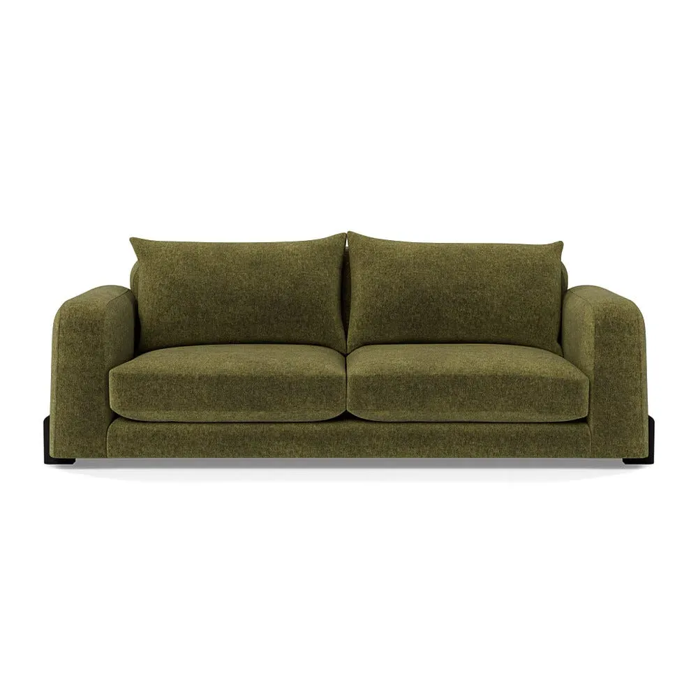 4-Seater Sofa - Green, Boucle Velvet