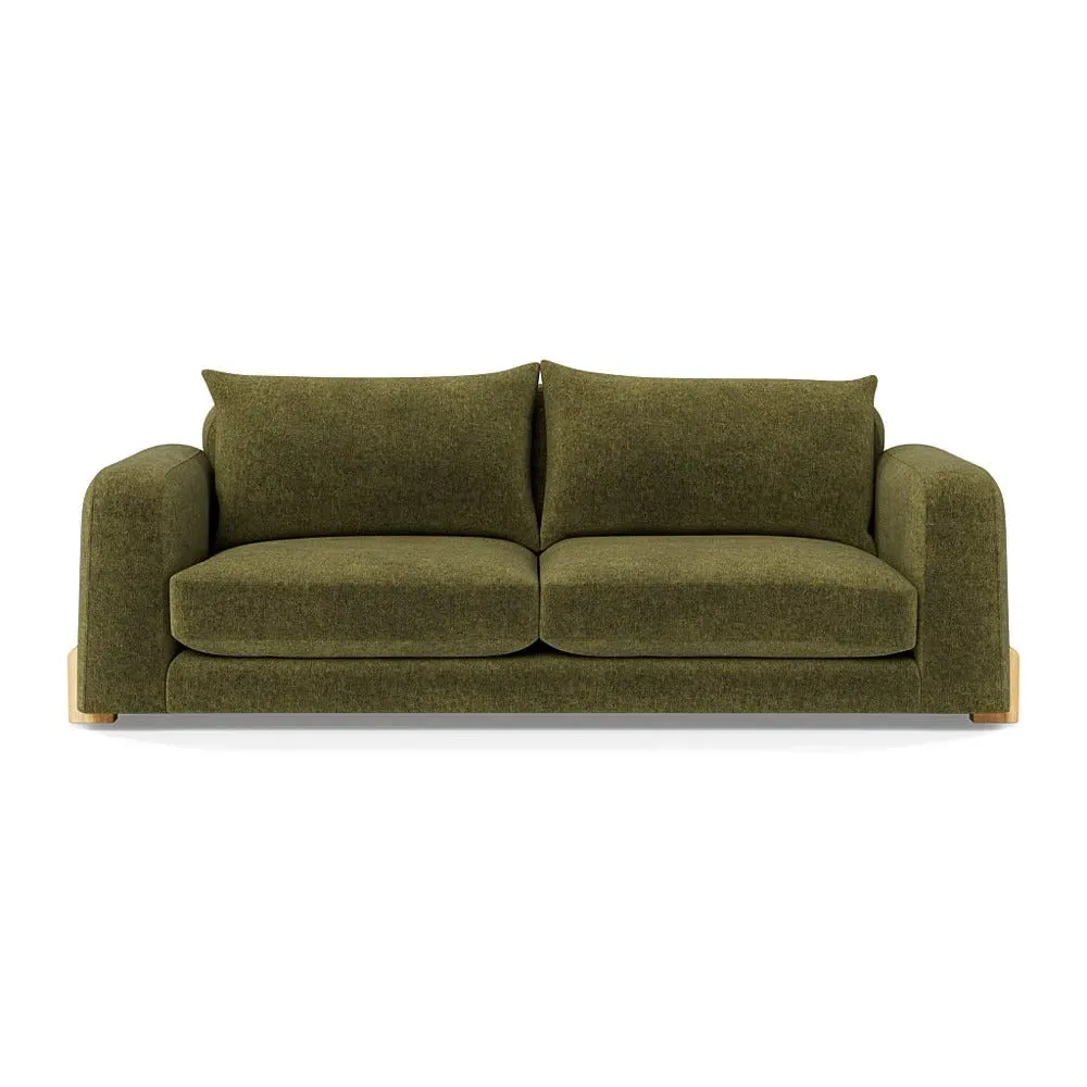 4-Seater Sofa - Green, Boucle Velvet