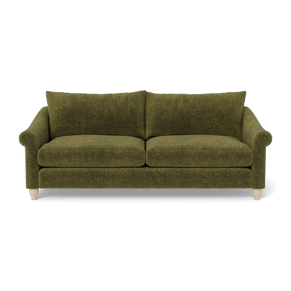 4-Seater Sofa - Green, Boucle Velvet