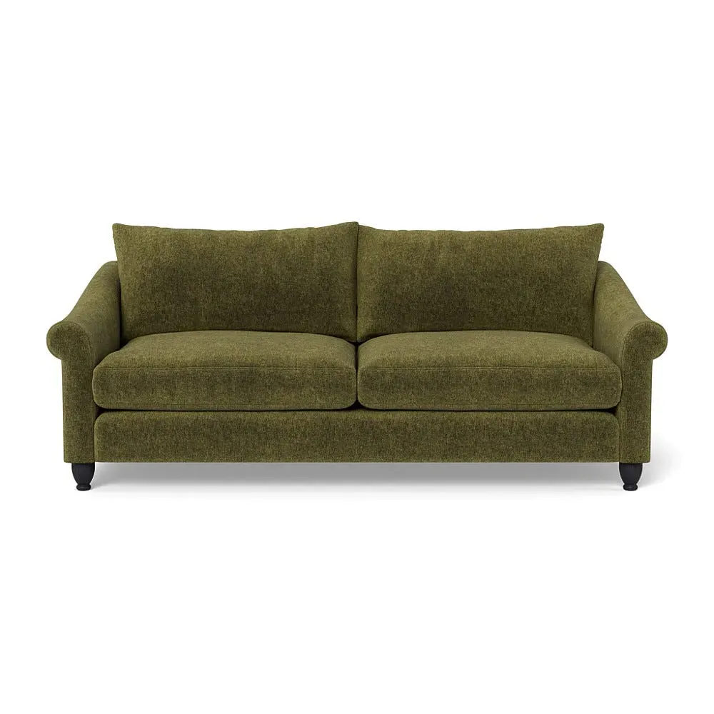 4-Seater Sofa - Green, Boucle Velvet