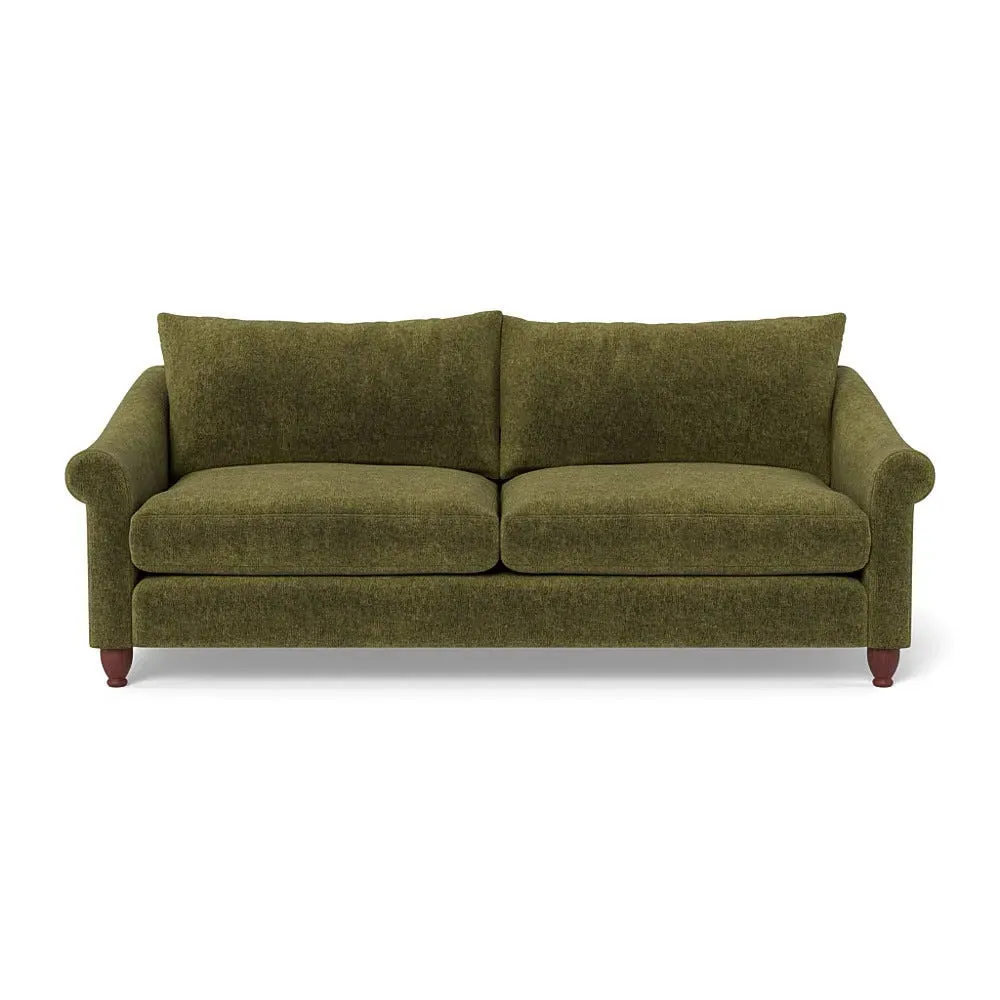 4-Seater Sofa - Green, Boucle Velvet