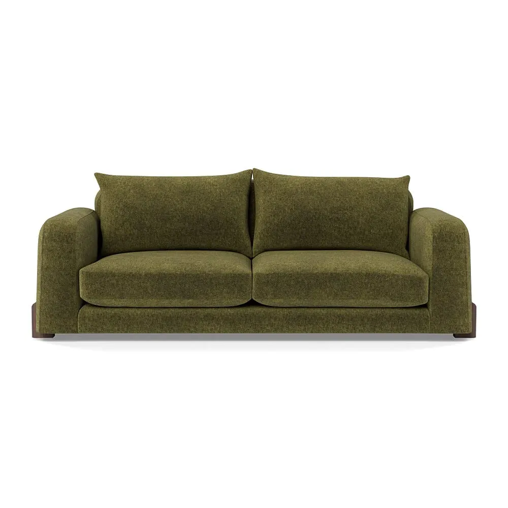 4-Seater Sofa - Green, Boucle Velvet