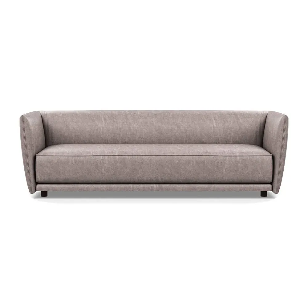 4-Seater Sofa - Grey, Leather