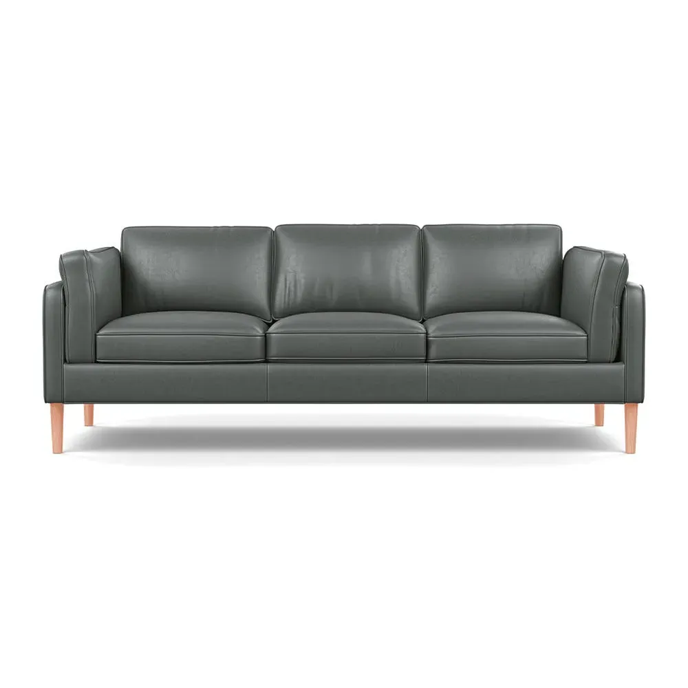 4-Seater Sofa - Grey, Leather