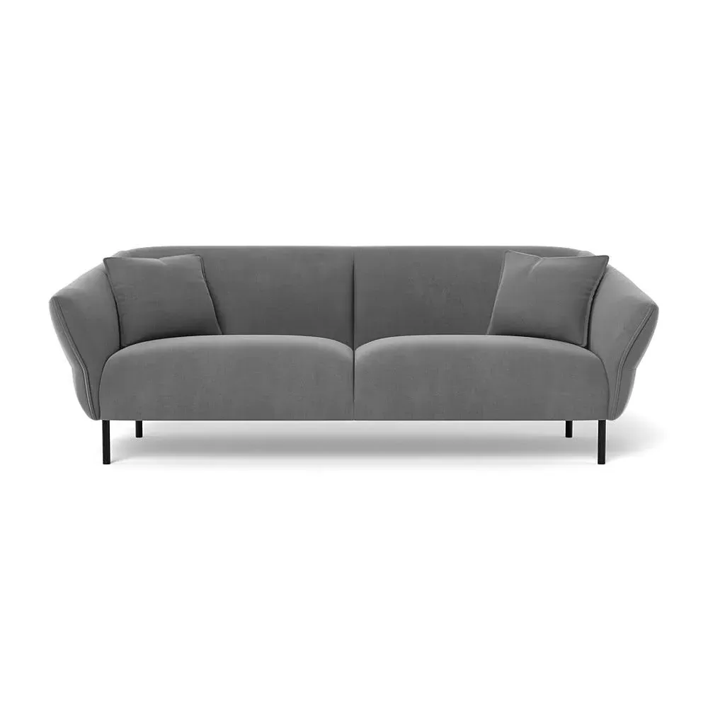 4-Seater Sofa - Grey, Velvet