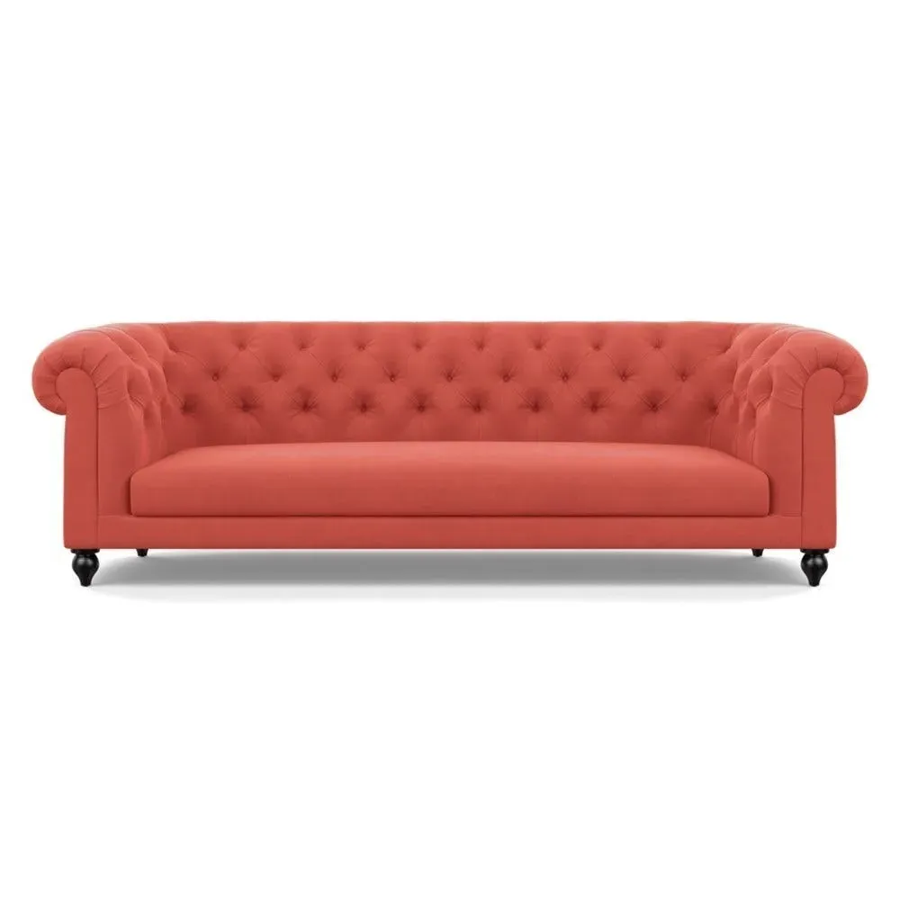4-Seater Sofa - Red, Linen image