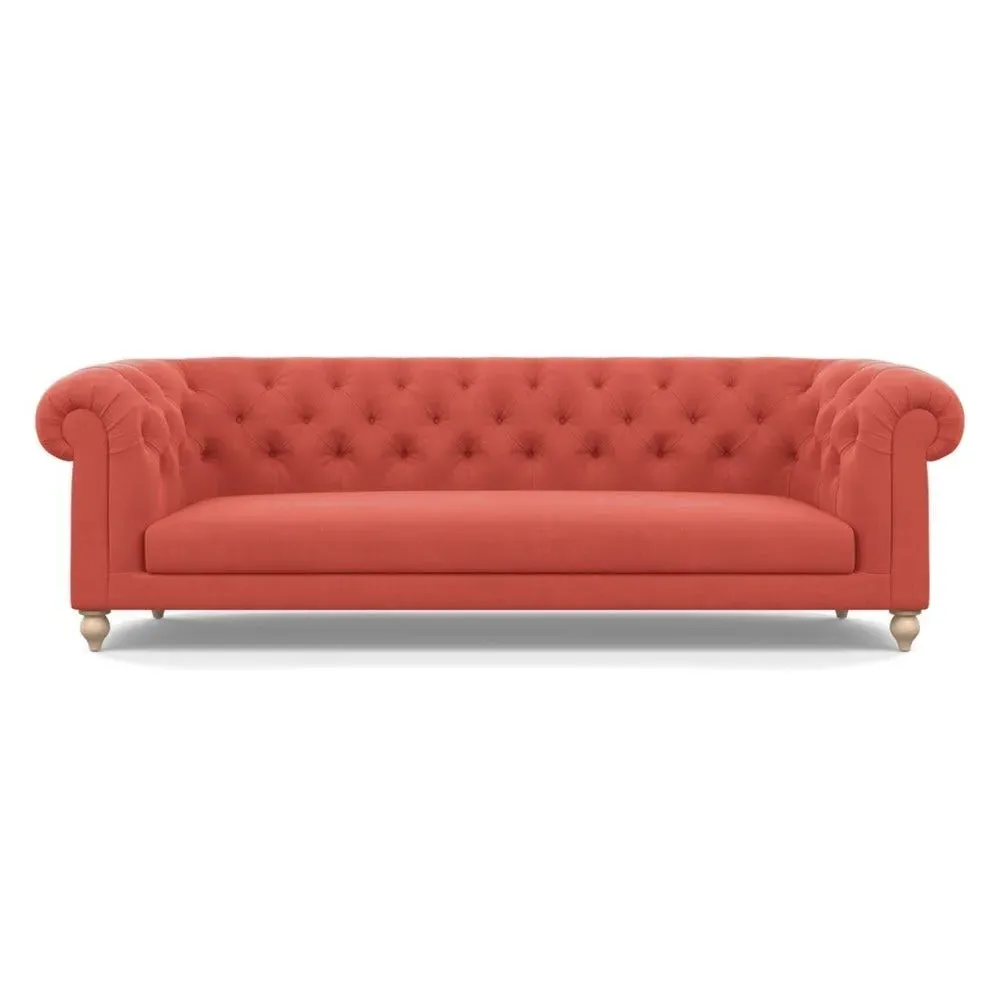 4-Seater Sofa - Red, Linen image