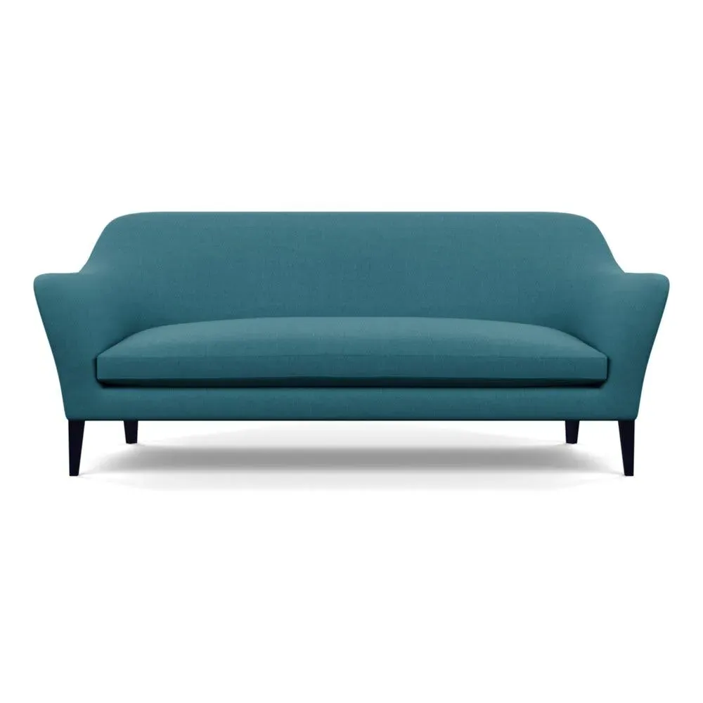 4-Seater Sofa with Black Ash Feet - Blue, Cotton image