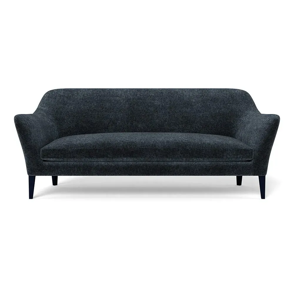 4-Seater Sofa with Black Feet - Blue, Boucle