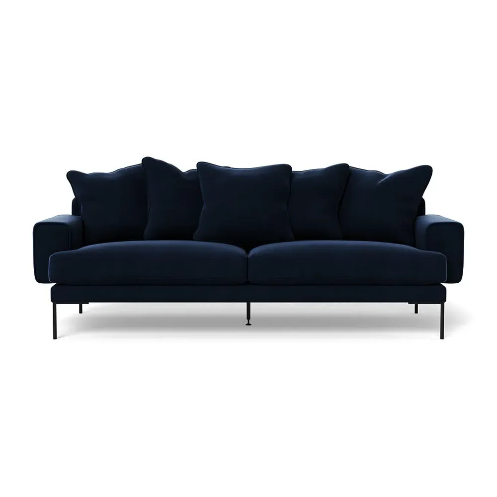 4-Seater Sofa with Black Feet - Dusk, Velvet