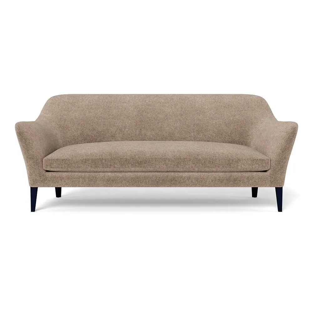 4-Seater Sofa with Black Feet - Natural, Boucle