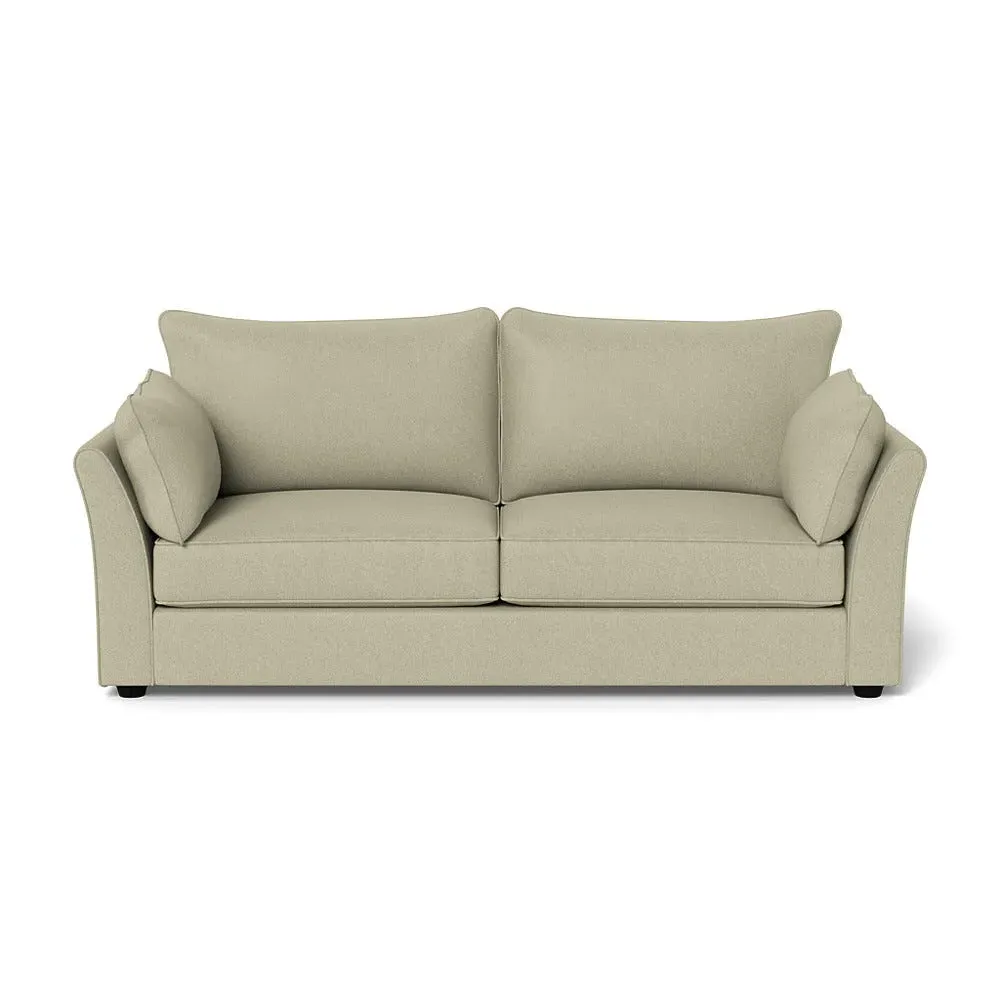 4-Seater Sofa with Black Feet - Natural, Cotton image